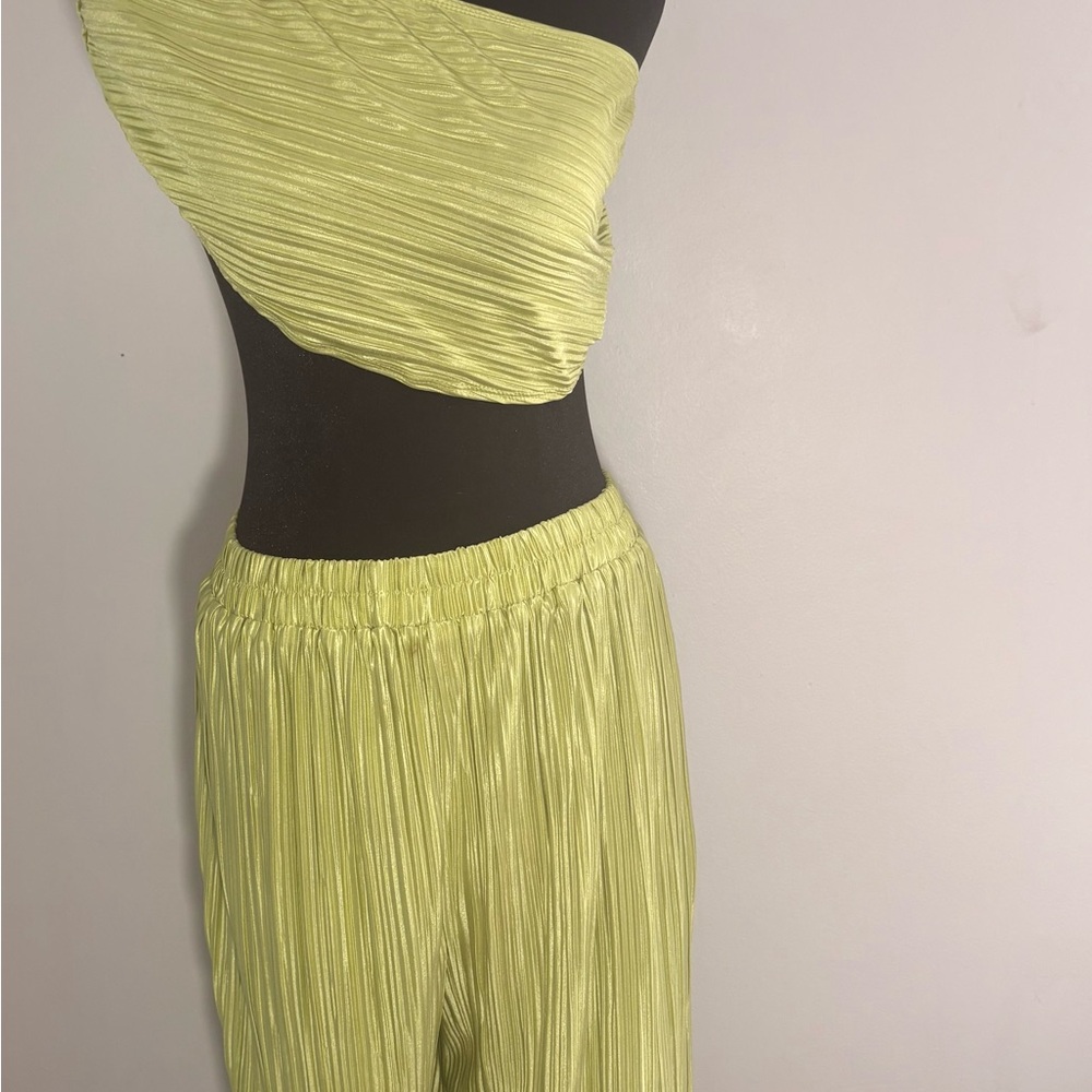 Pleated Lime Green Women's Jumpsuit💚🛍️